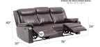 Contemporary Three Seater Reclining Sofa with Double Recliners - Multiple Colors
