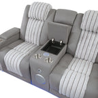 Power Reclining Living Room Set with Adjustable Headrest and LED - Black, Brown, Gray