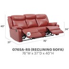 Contemporary Three Seater Reclining Sofa with Double Recliners - Multiple Colors
