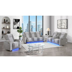 Power Recliner Chair with Power Headrest and LED Lighting - Black, Dark Brown, or Dark Gray