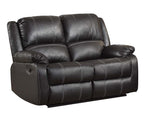 Zuriel Synthetic Recliner Loveseat with Manual Recline - Black or Dark Brown