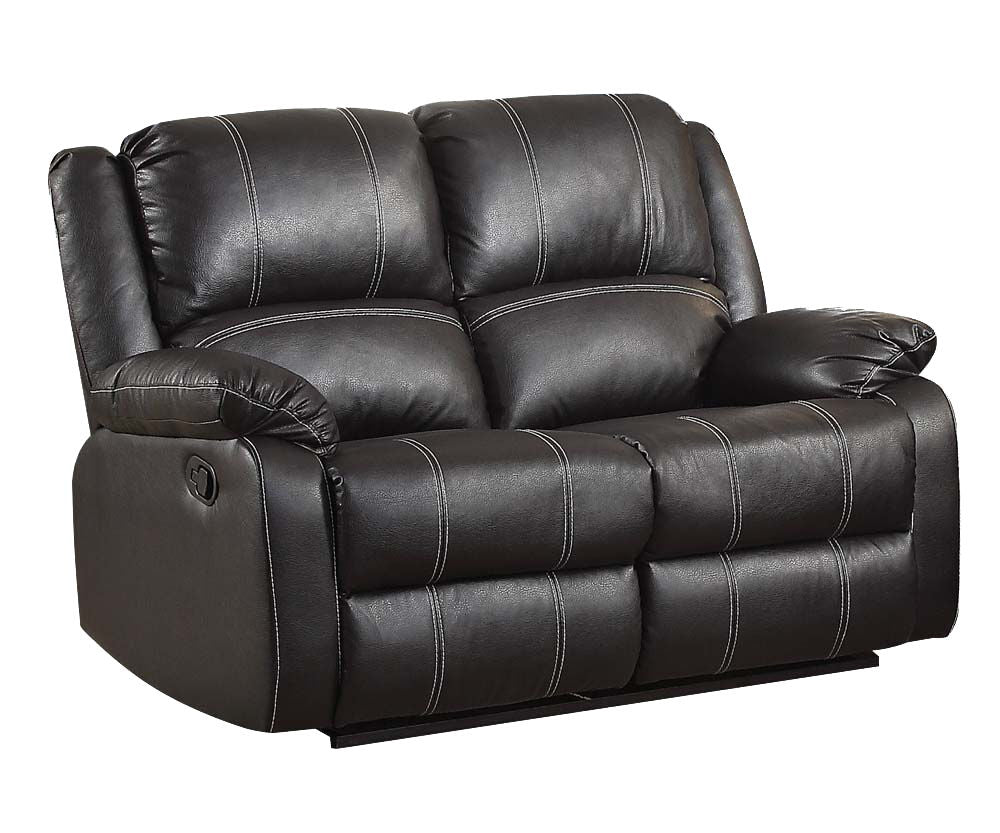 Zuriel Synthetic Recliner Loveseat with Manual Recline - Black or Dark Brown