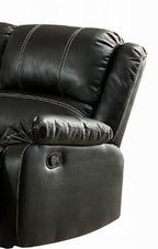 Synthetic Recliner Sofa with Manual Recline - Black or Dark Brown