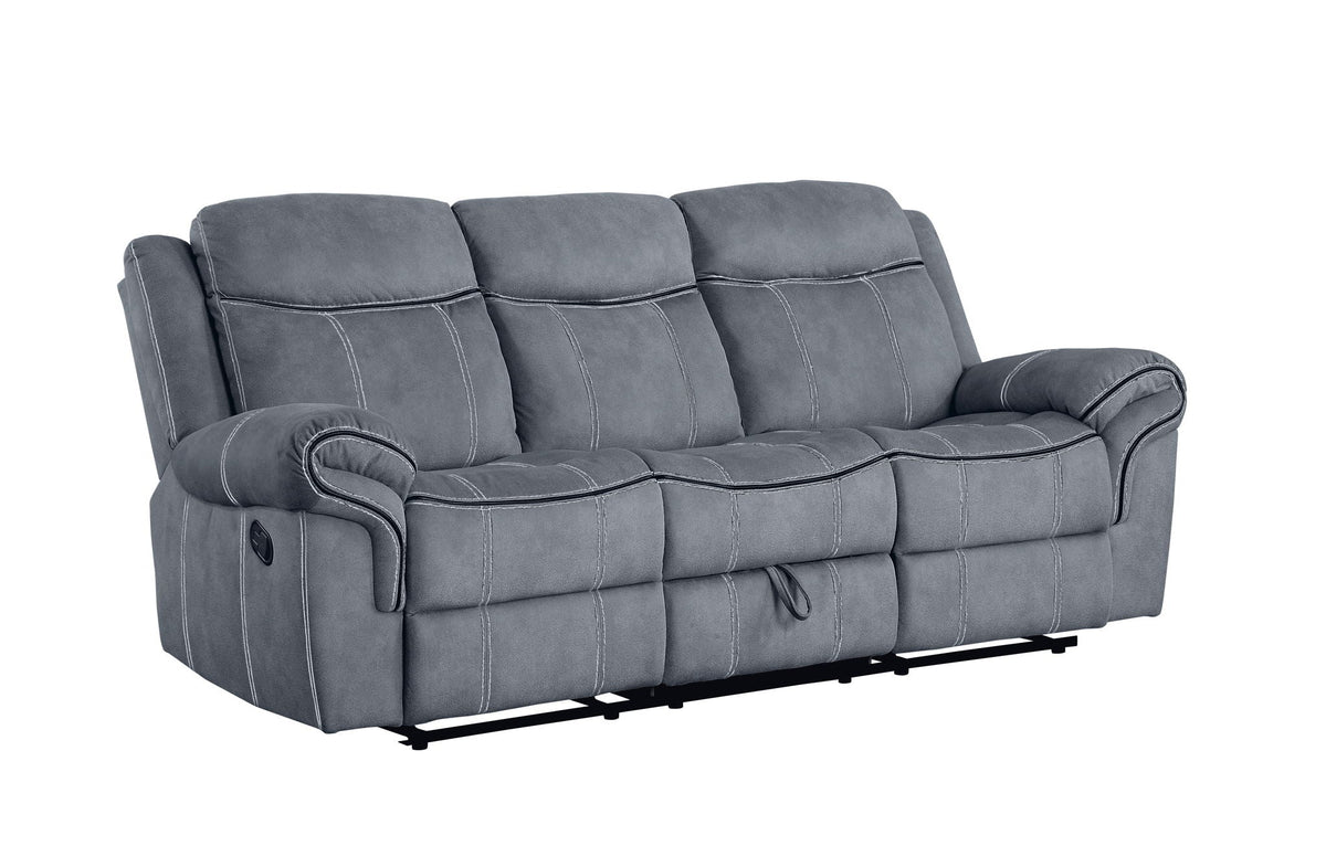 Zubaida Two Tone 3 Piece Recliner Living Room Set with Pillow-Top Armrests - Dark Gray or Dark Brown