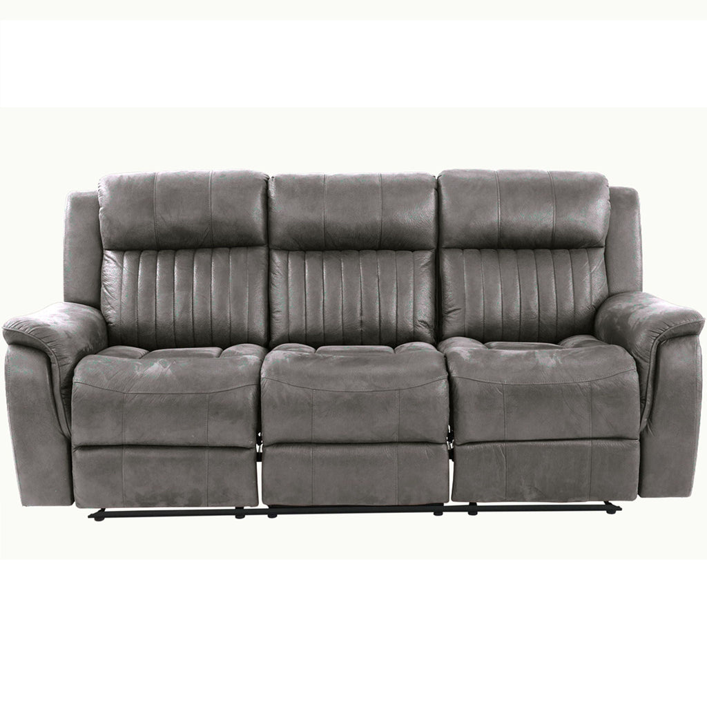 Contemporary Living Room Set with Manual Recliners - Dark Gray