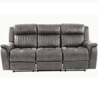 Contemporary Living Room Set with Manual Recliners - Dark Gray