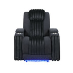 Power Reclining Living Room Set with Adjustable Headrest and LED - Black, Brown, Gray