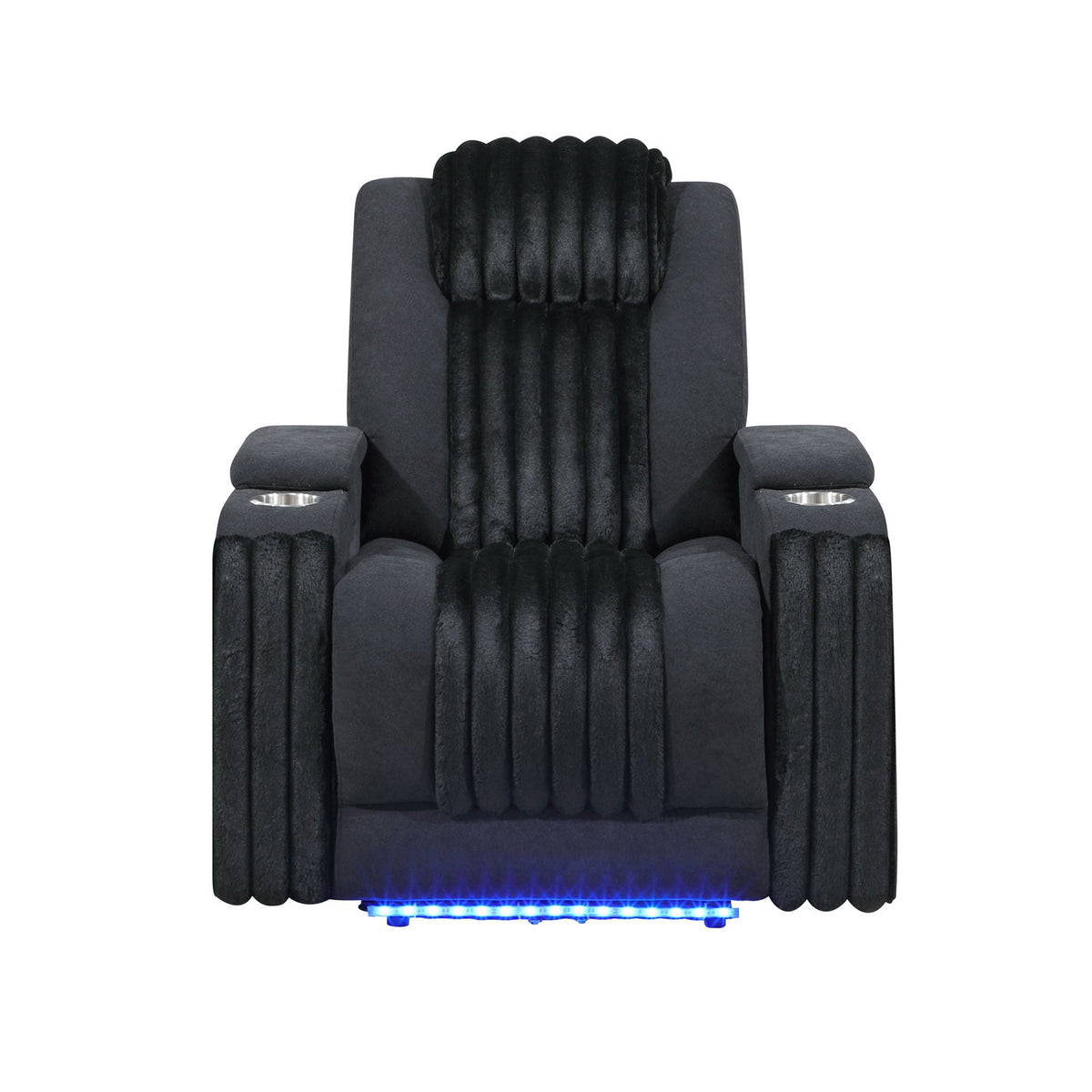 Power Reclining Living Room Set with Adjustable Headrest and LED - Black, Brown, Gray