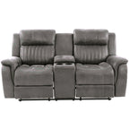 Contemporary Living Room Set with Manual Recliners - Dark Gray