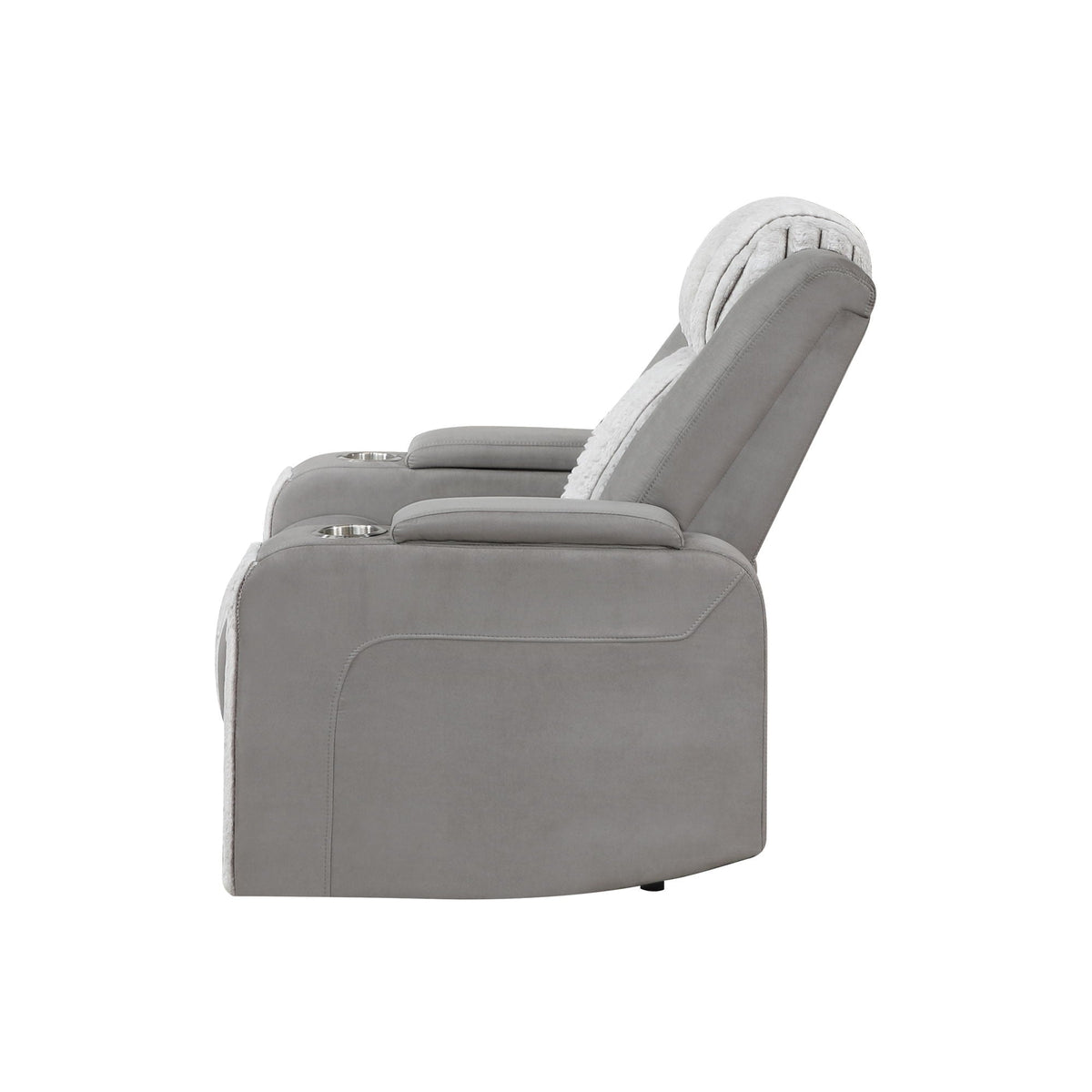 Power Recliner Chair with Power Headrest and LED Lighting - Black, Dark Brown, or Dark Gray