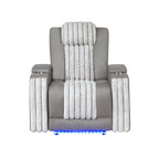 Power Reclining Living Room Set with Adjustable Headrest and LED - Black, Brown, Gray