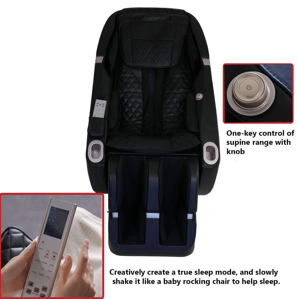 Equinox zero-gravity massage chair, supplier diagram showing one-touch controls